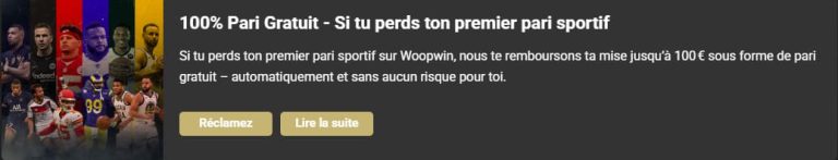 Woopwin Casino pari gratuit